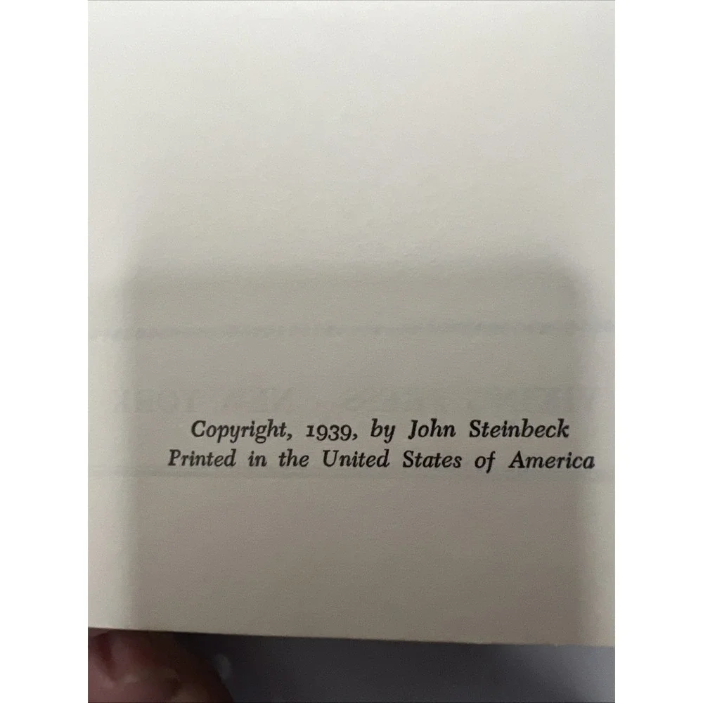 The Grapes of Wrath by John Steinbeck, 1939, The Viking Press First Edition